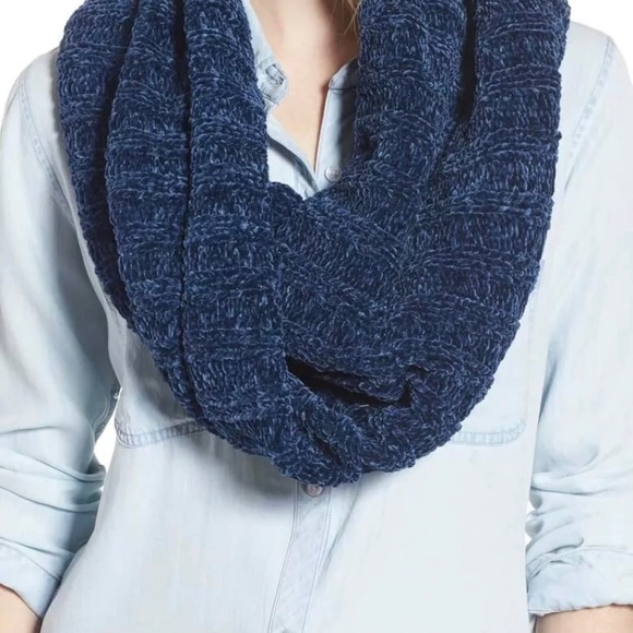 Free People Love Bug Blue Chenille Infinity Scarf - Picture 2 of 8